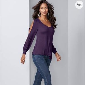 Venus cold shoulder v-neck shirt